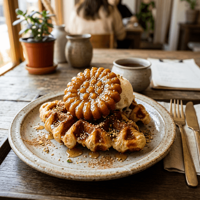 약과 크로플 전통 하이브리드 디저트